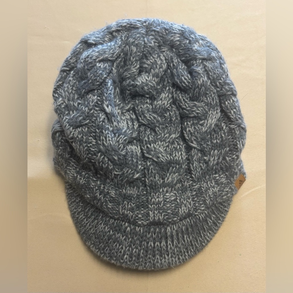 Adidas‎ Brim Beanie One Size Gray Knit Cap Hat Fleece Lined